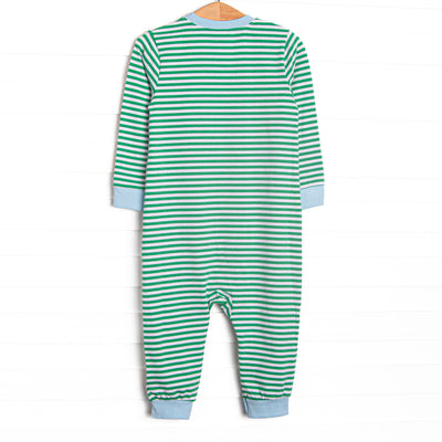 Luca Romper, Blue and Kelly Green Stripe
