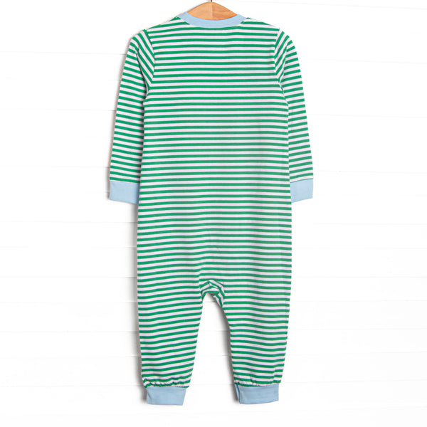 Luca Romper, Blue and Kelly Green Stripe