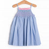 Vines in the Vineyard Smocked Dress, Blue