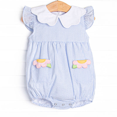 That Floral Feeling Applique Bubble, Blue