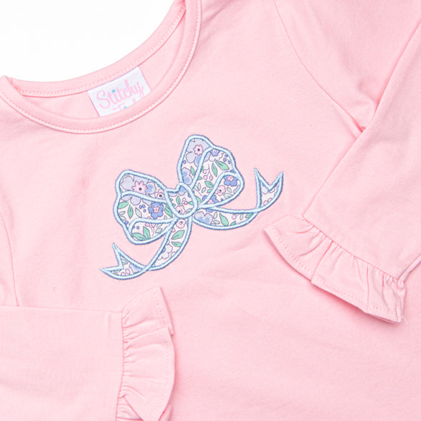 Gorgeous Bow Applique Legging Set, Pink