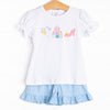 If the Shoe Fits Applique Short Set, Blue