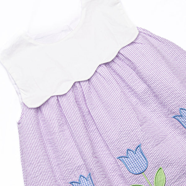 Let it Grow Applique Bloomer Set, Purple