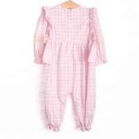 Season of Spooks Smocked Side Tie Romper, Pink