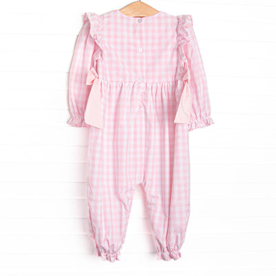 Season of Spooks Smocked Side Tie Romper, Pink
