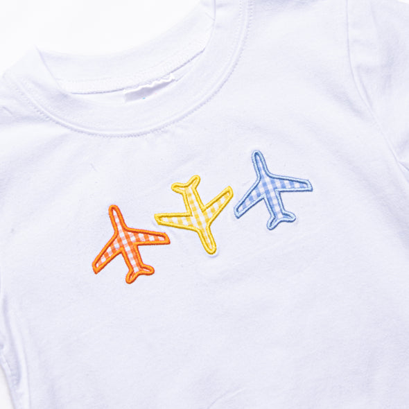 Flight Formation Applique Top, White