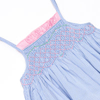 Vines in the Vineyard Smocked Short Set, Blue