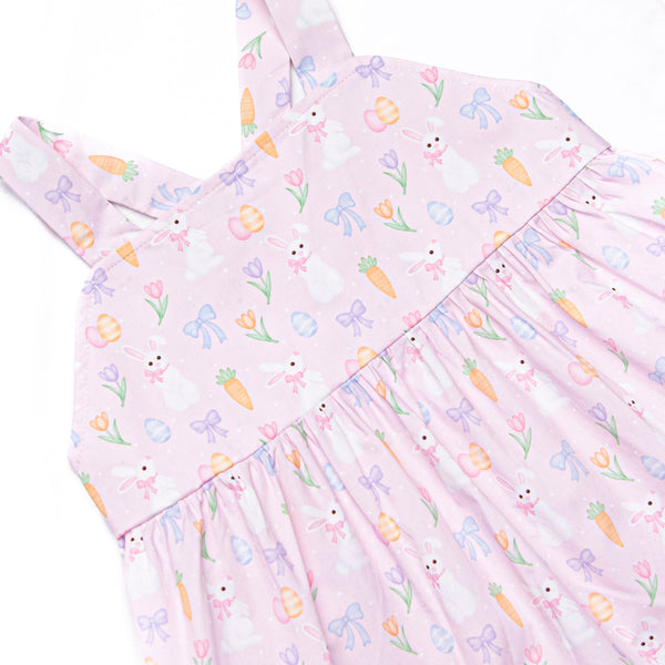 Hoppy Spring Ruffle Dress, Pink