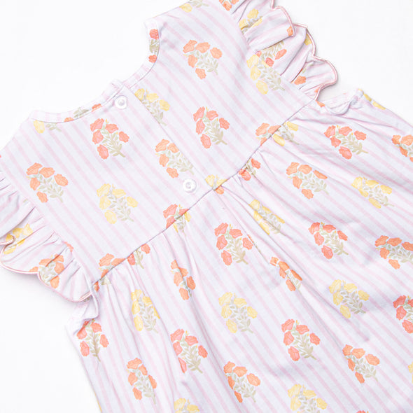 Pinstripe Petals Short Set, Pink