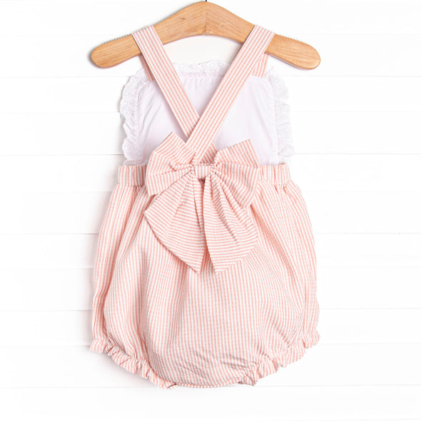 Sandcastle Competition Embroidered Sunsuit, Coral