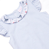Ocean Blue Ruffle Short Set, Blue