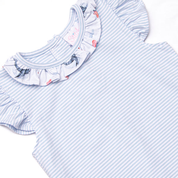 Ocean Blue Ruffle Short Set, Blue