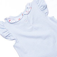 Ocean Blue Ruffle Short Set, Blue