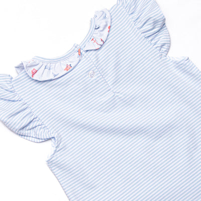 Ocean Blue Ruffle Short Set, Blue