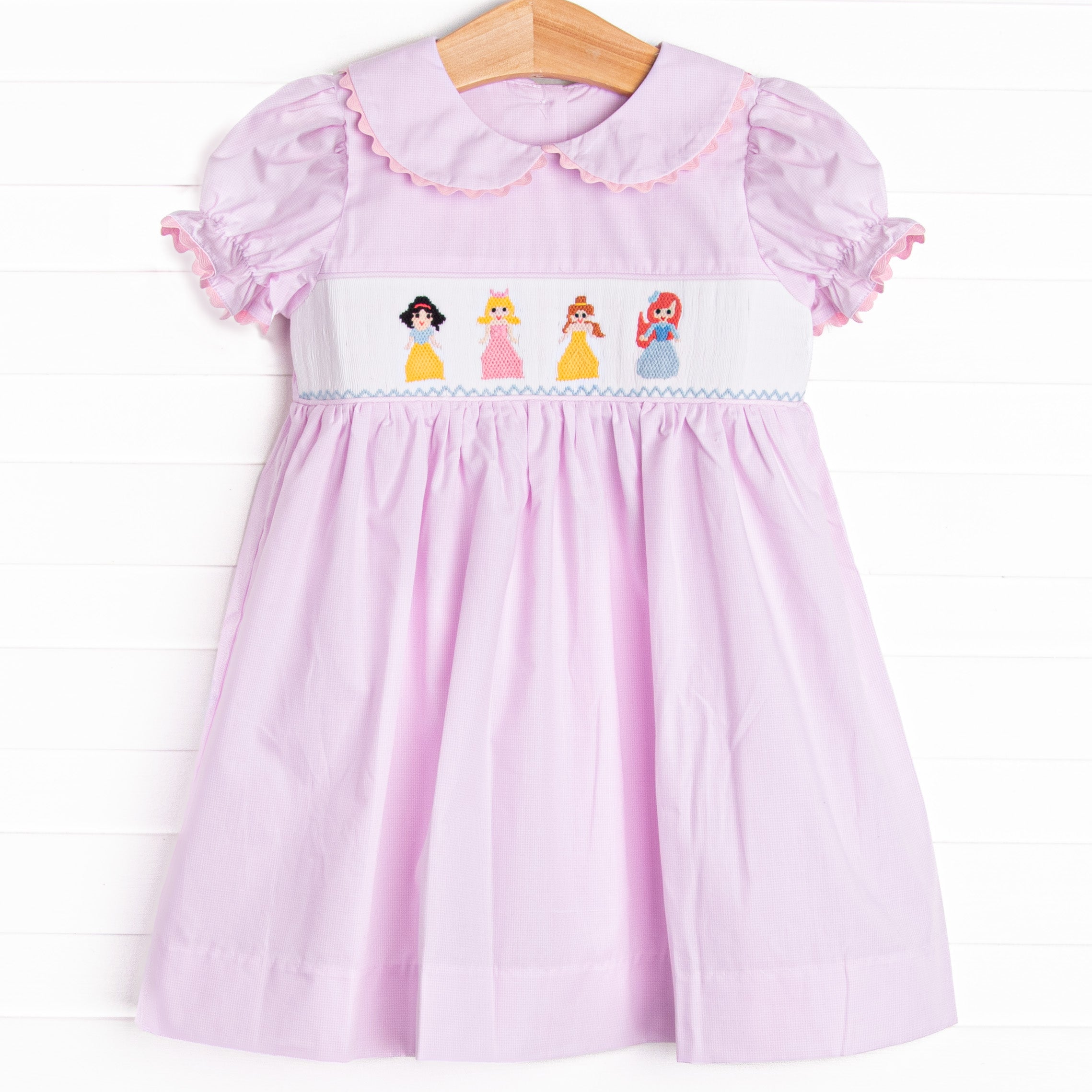 Princess Party Smocked Dress, Pink Stitchy Fish Princess Party Smocked Dress, Pink Stitchy Fish
