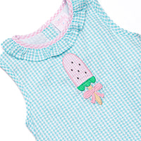 Watermelon Pop Applique Dress, Mint