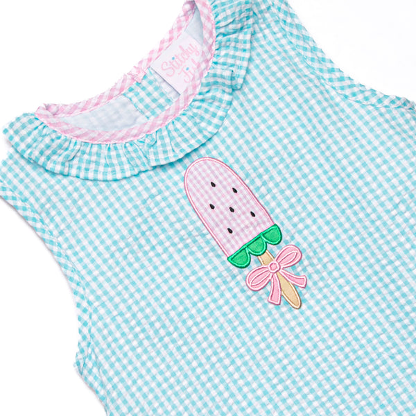 Watermelon Pop Applique Dress, Mint