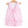 Ice Cream Party Smocked Ruffle Short Set, Pink