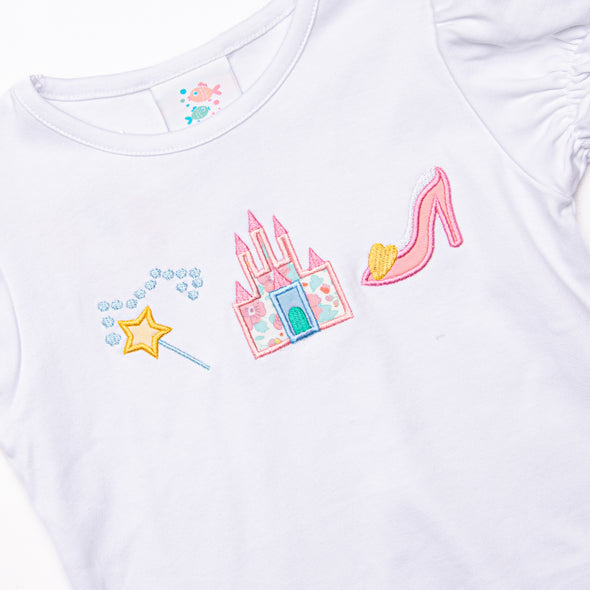 If the Shoe Fits Applique Short Set, Blue