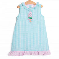 Watermelon Pop Applique Dress, Mint