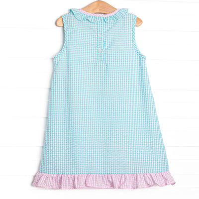 Watermelon Pop Applique Dress, Mint