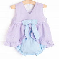 Summertime Sampler Applique Diaper Set, Purple