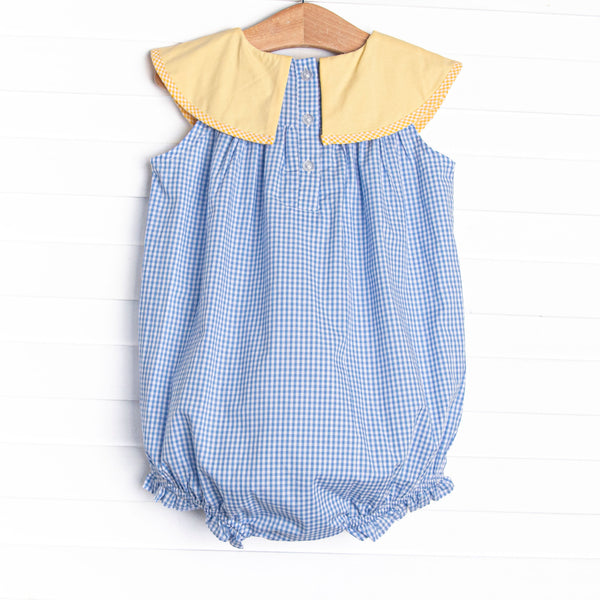 Lemon Grove Gingham Applique Bubble, Blue