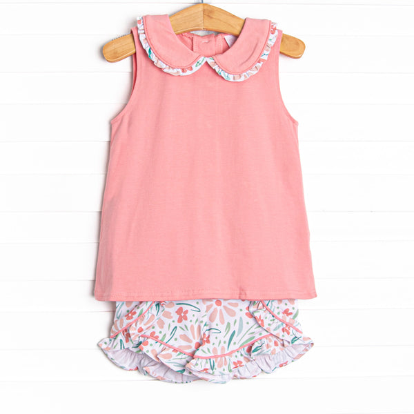 Vines in Venice Ruffle Short Set, Pink