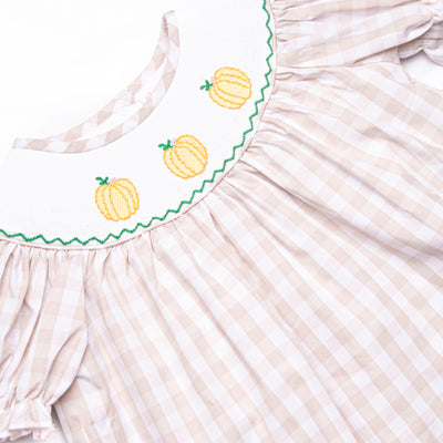 Plentiful Pumpkins Smocked Ruffle Pant Set, Brown