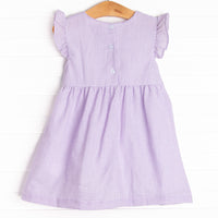 Summertime Sampler Applique Side Tie Dress, Purple