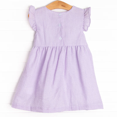 Summertime Sampler Applique Side Tie Dress, Purple