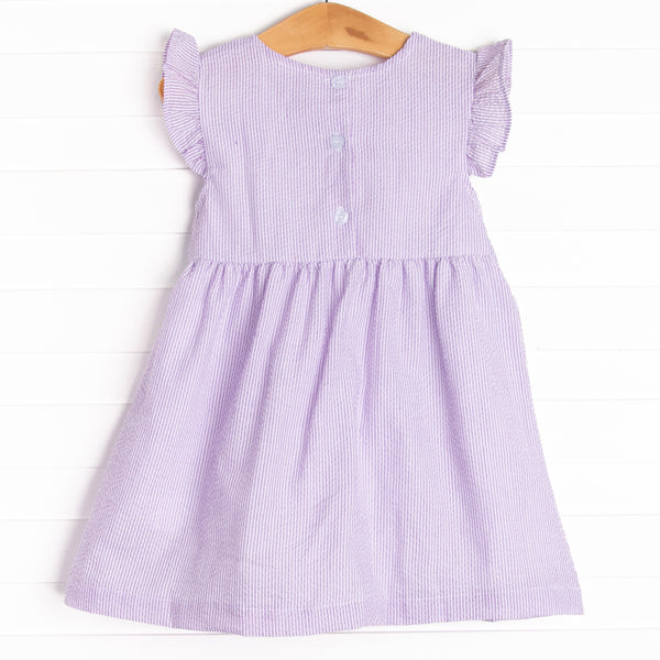Summertime Sampler Applique Side Tie Dress, Purple