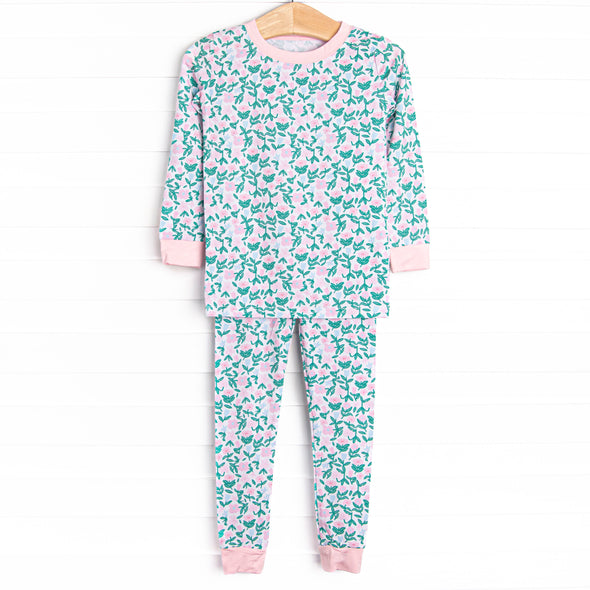Patio Petals Bamboo Pajama Set, Green