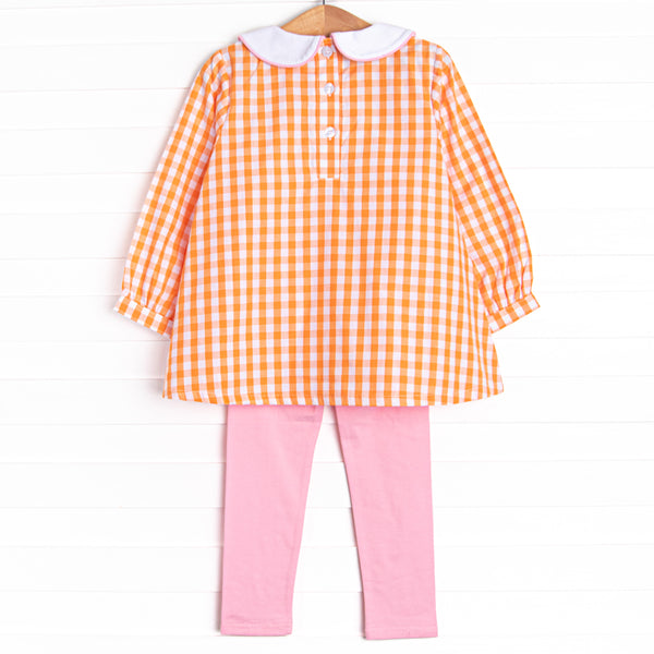 Cozy Carving Applique Legging Set, Orange