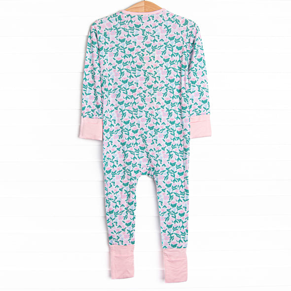 Patio Petals Bamboo Zippy Pajama, Green