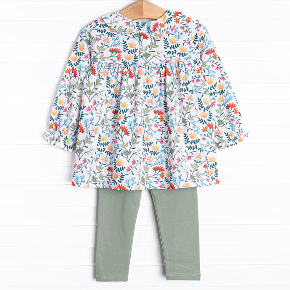 Emily Legging Set, Green Floral