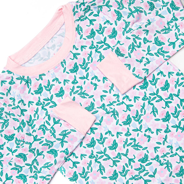 Patio Petals Bamboo Pajama Set, Green
