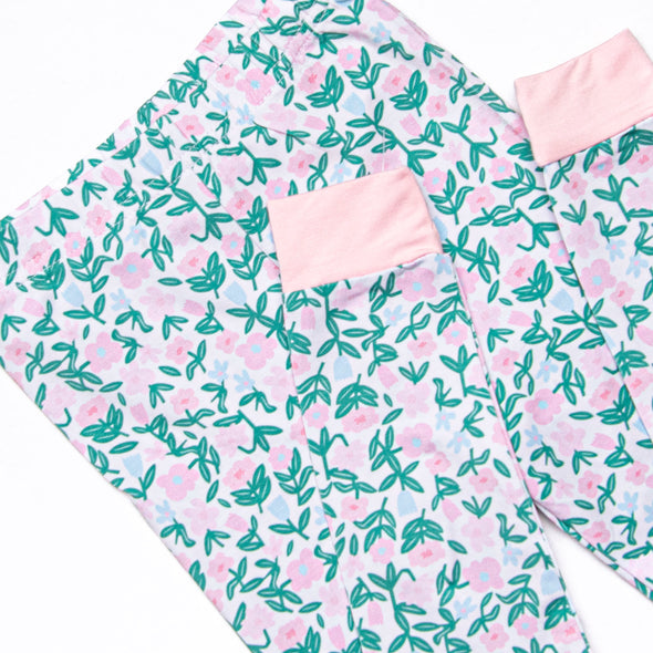 Patio Petals Bamboo Pajama Set, Green
