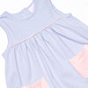 Elle Ruffle Dress, Pink and Periwinkle Stripe