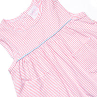 Elle Ruffle Dress, Blue and Pink Stripe