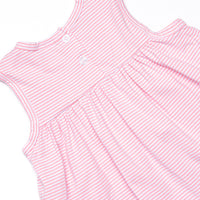 Elle Ruffle Dress, Blue and Pink Stripe