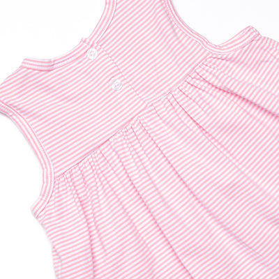 Elle Ruffle Dress, Blue and Pink Stripe