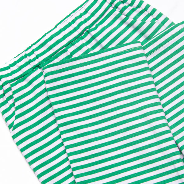 Levi Pant Set, Blue and Kelly Green Stripe
