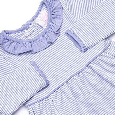 Zoe Diaper Set, Periwinkle Stripe