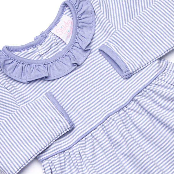 Zoe Diaper Set, Periwinkle Stripe