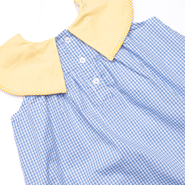Lemon Grove Gingham Applique Bubble, Blue