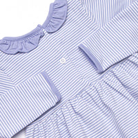 Lexie Ruffle Romper, Periwinkle Stripe