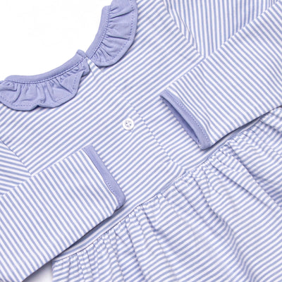 Zoe Diaper Set, Periwinkle Stripe