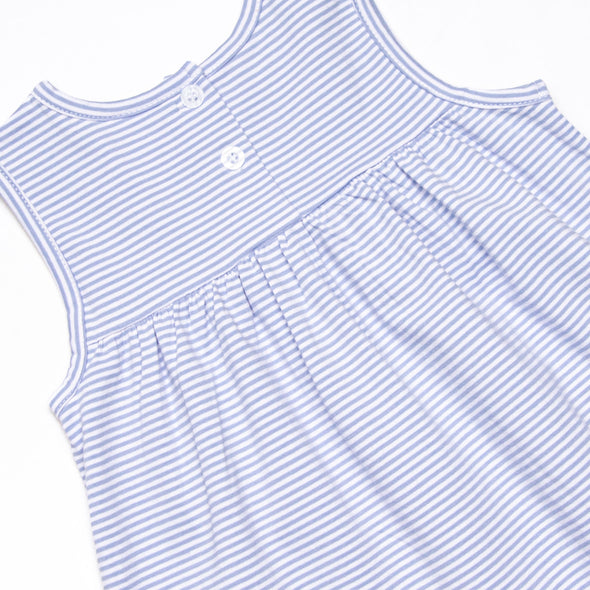 Elle Ruffle Dress, Pink and Periwinkle Stripe