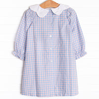 River Bib Dress, Blue